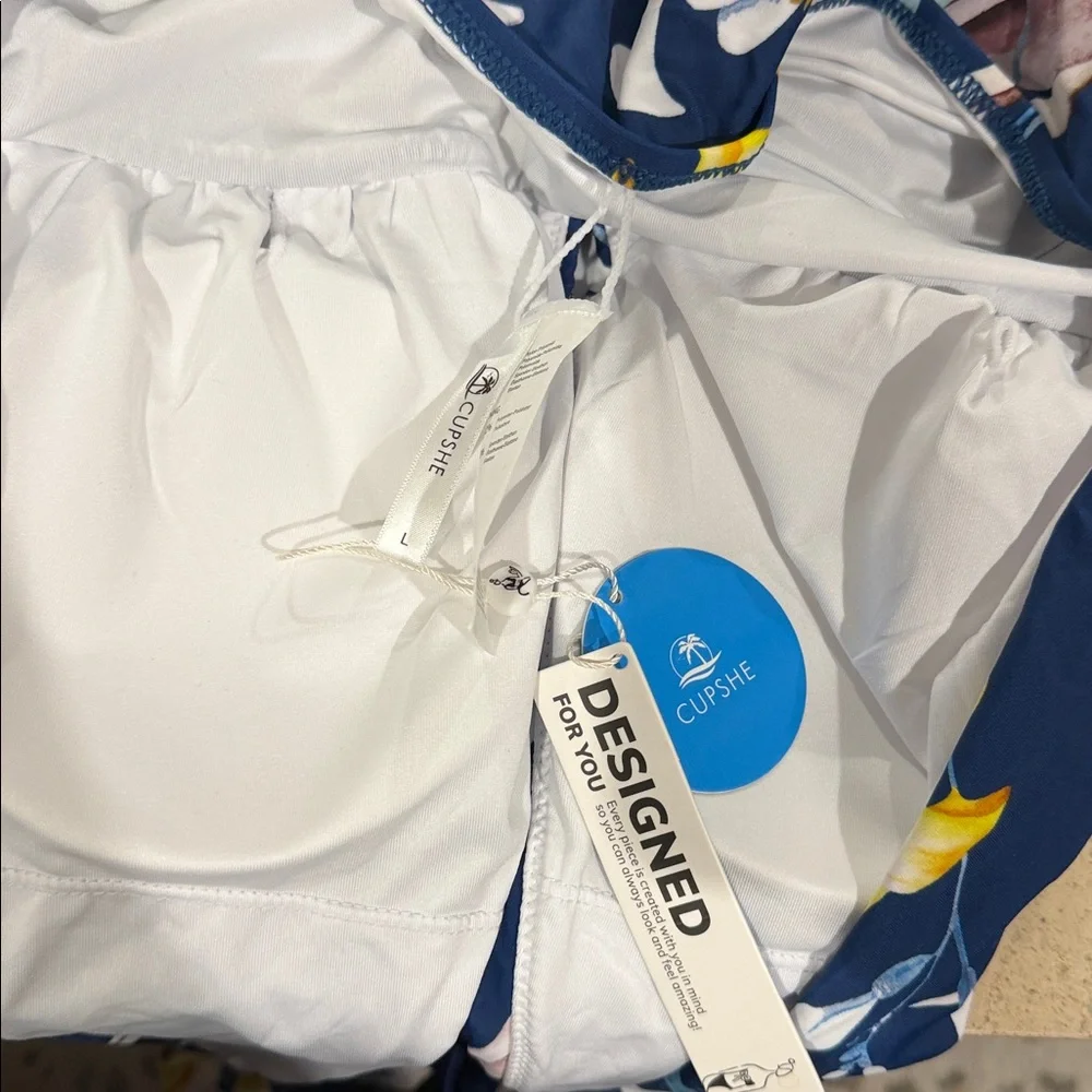 One Piece MULTI Bold Floral Halter Women’s Swimsuit NWT L - Picture 4 of 4